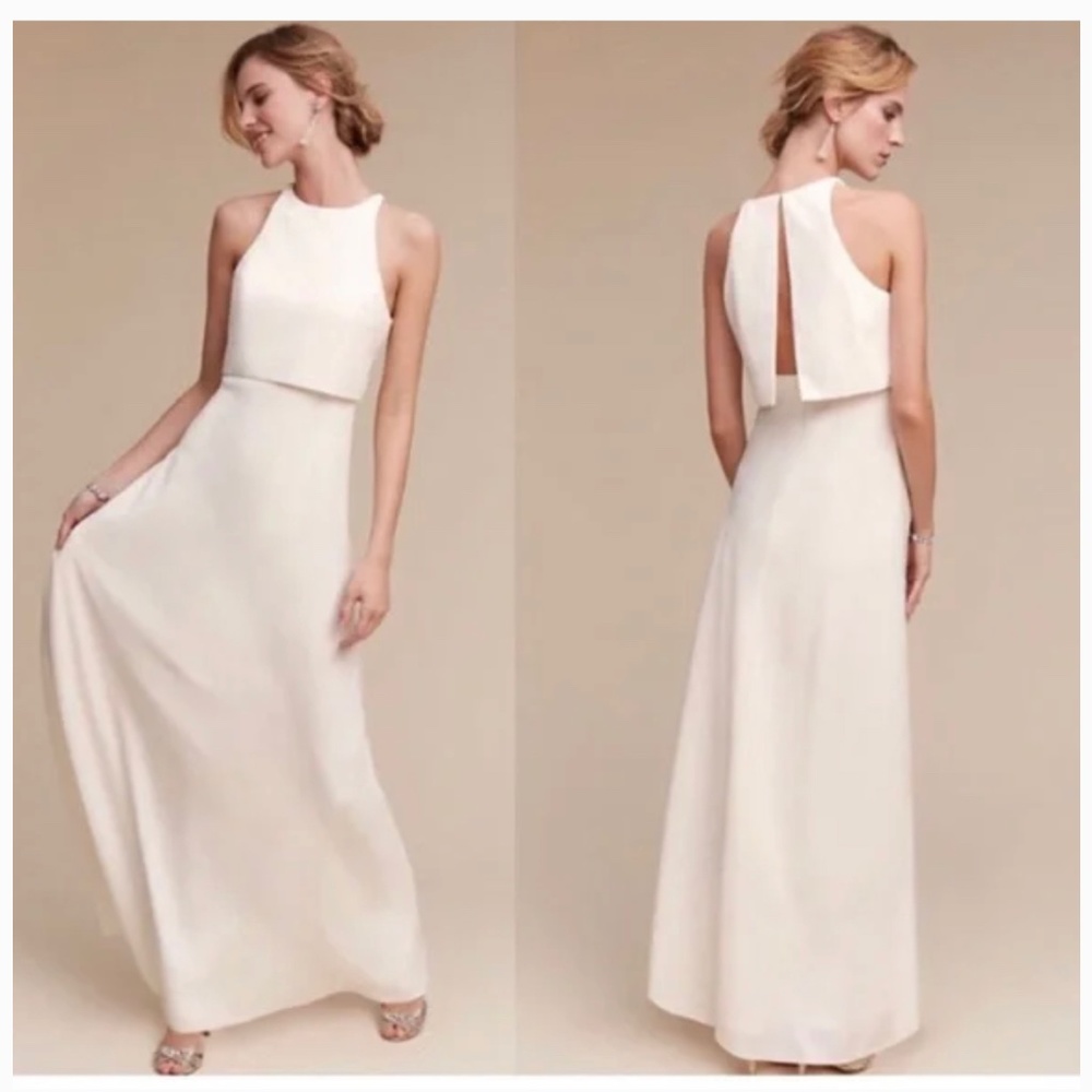 Bhldn x Jill by Jill Stuart Iva Crepe Dress Ivory